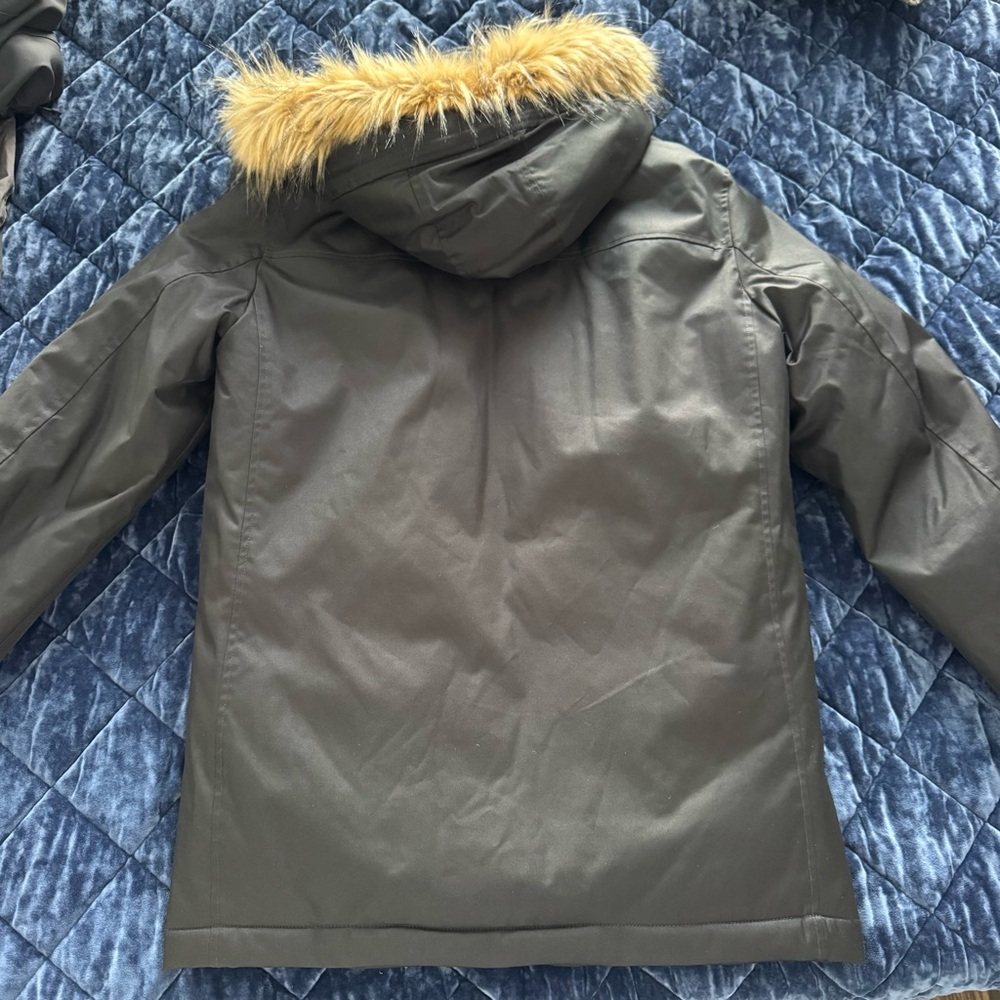 Cole Haan Men’s SMALL Black Jacket with Faux Fur Hood - Picture 9 of 9